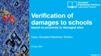 Verification of damages to schools, based on proximity to damaged sites