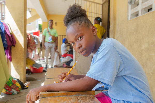 schoolgirl in Haiti
