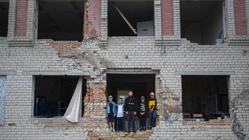 Ukraine damaged school